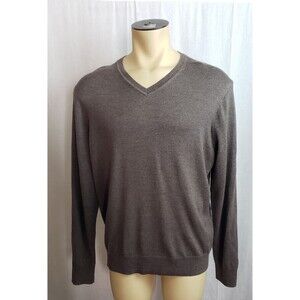 Black Brown 1826 Sweater‎ Mens XL Brown 100% Extra Fine Merino Wool NWT DEFECT